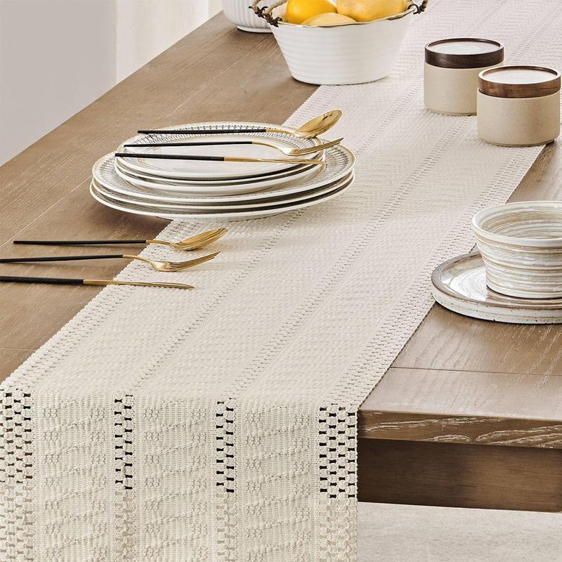 Product Introduction of Boho Style Table Runner, 1 Count Tassel Decor Tablecloth, Table Decoration Supplies for Home Kitchen Dining Room 5