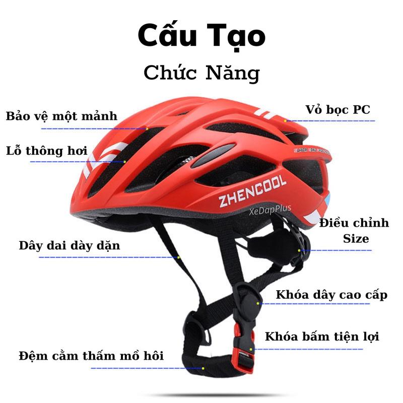 Mũ bảo hiểm xe đạp thể thao nam nữ ZhenCool - Hàng cao cấp có núm điều chỉnh size 2