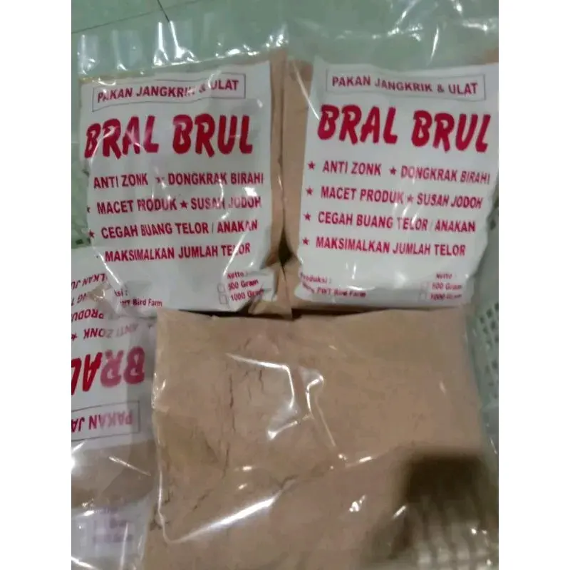 Pakan BRAL BRUL Khusus Jangkrik Ulat & Kroto Untuk Indukan Burung Murai Kacer Goci Cucak Anis - 1.000 Gram 2