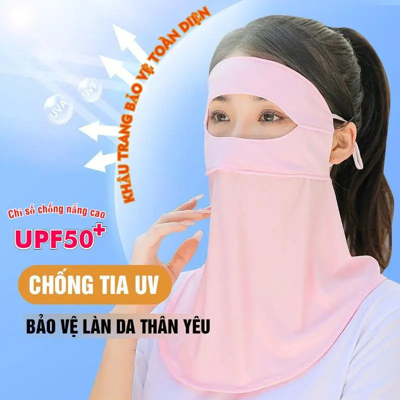 Mặt nạ chống nắng bảo vệ toàn diện.Khăn Che Mặt Chống Nắng UV Phủ Hết Mặt Và Cổ Gáy.Khẩu trang chống nắng toàn diện
