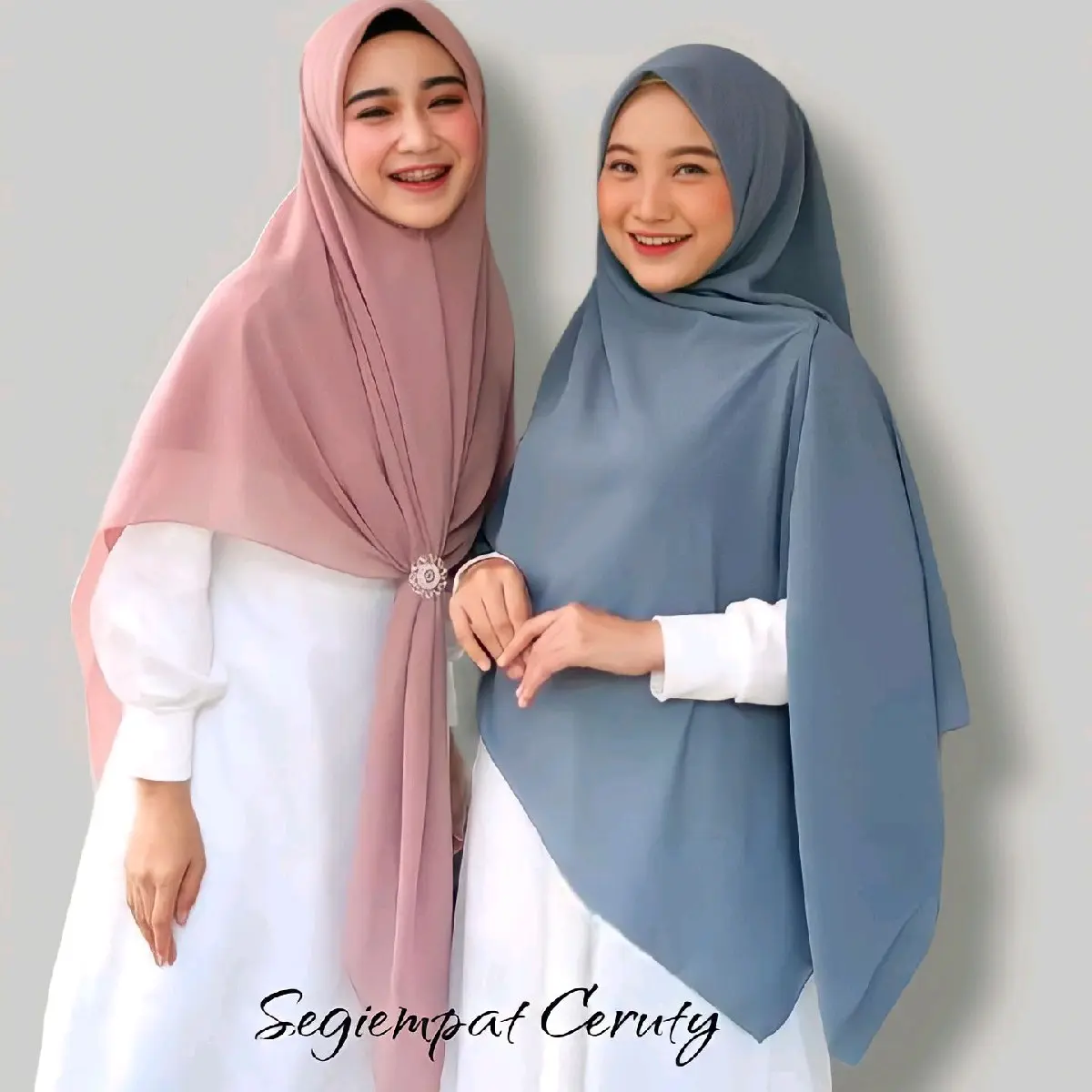 Segiempat 130 x 130 cm Ceruty Babydoll Premium Basic Jilbab Nyaman Soft Square Muslim Kerudung