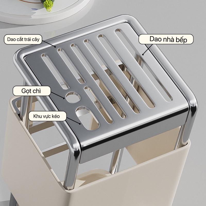Kệ cài dao kéo có khay hứng nước tiện lợi, giá để dao thông minh đa năng nhà bếp sang trọng 8