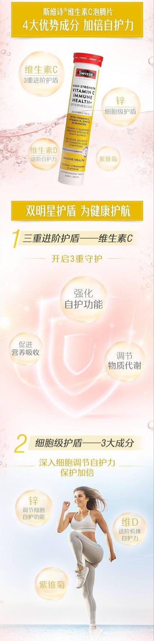 Product Introduction of [Australia Import EXP 02/2026] Swisse High Strength Vitamin C Immune Health+ ( 60 Effervescent Tablet ) 2