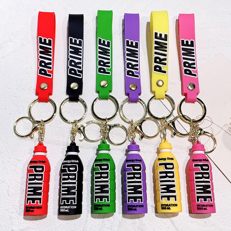 Product Introduction of Creative Simulation Energy Beverage Bottle Keychain Cute Three-Dimensional Prime Wine Bottle Key Chain Cars and Bags Hanging Ornament 1