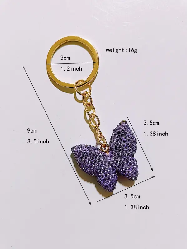 Cute Butterfly Design Keychain, Rhinestone Decor Keychain for Women & Girls, Fashion Accessories for Bag Decoration, Trendy All-match & Exquisite Keychain for Birthday Gift 1