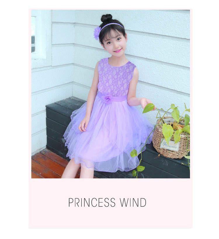 Product Introduction of Girls' Dress Children's Puff Dress Fashion Korean Style Sleeveless Lace Summer Princess Dress for Kids 11
