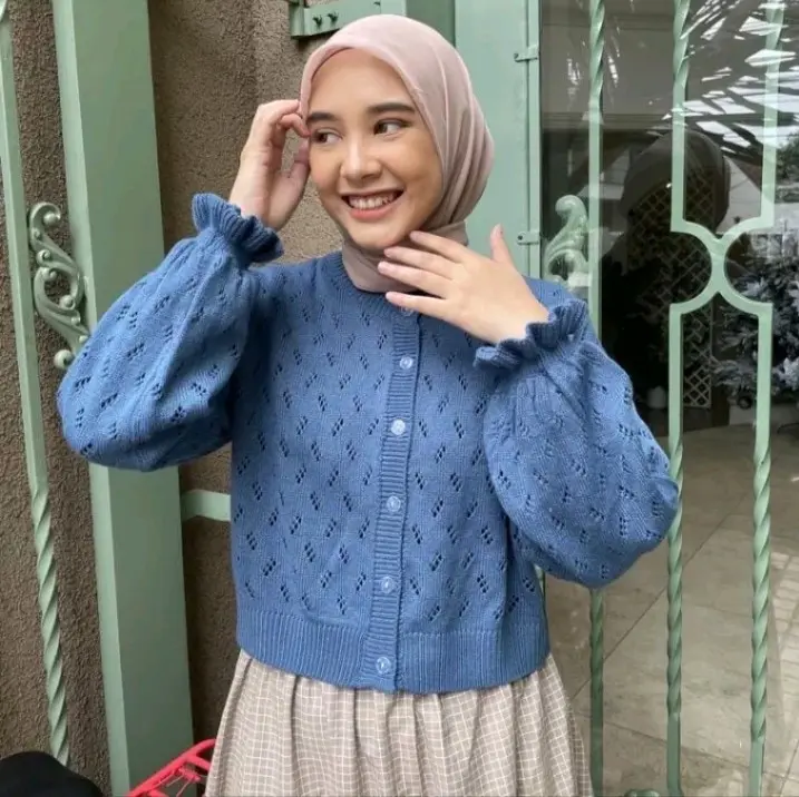 POPYCARDY/CARDIGAN RAJUT WANITA/ATASAN RAJUT WANITA/CARDIGAN KANCING Polos Santai 0