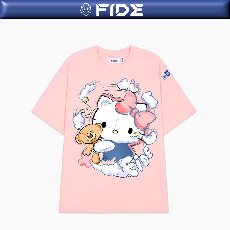 Áo thun FIDE Hello Kitty phông unisex form rộng local brand nam nữ cổ tròn oversize - AT142