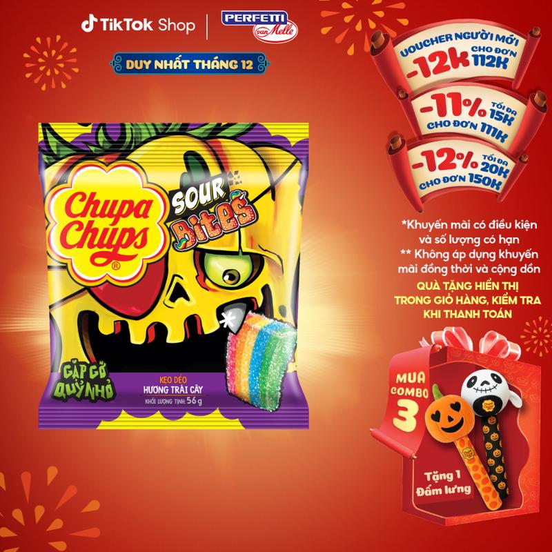 Kẹo dẻo Chupa Chups Sour Bites Gói 56g