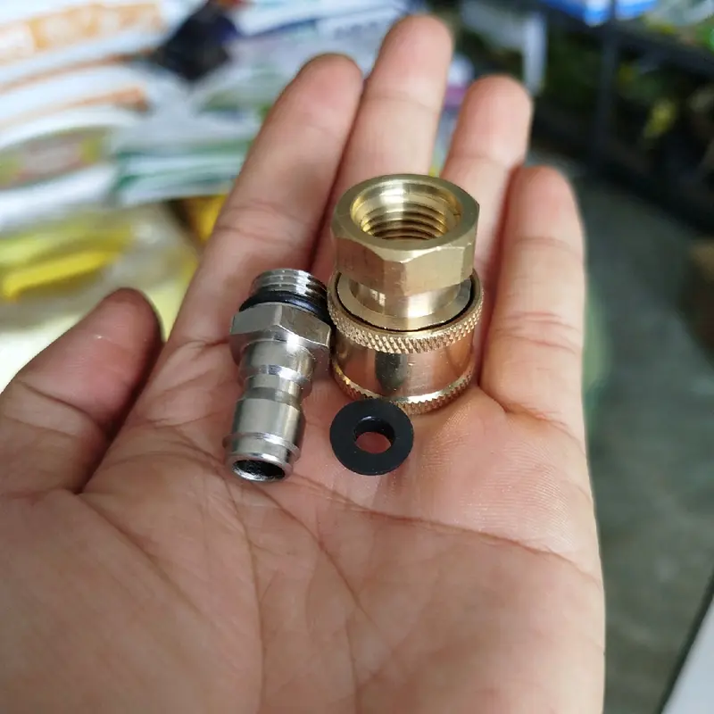 Khớp Nối chống xoắn, kiêm nối nhanh, tháo lắp nhanh gọn, tiện lợi, dùng cho ren 13.8mm, 22mm của máy rửa xe áp lực cao. Phụ Kiện Lau Xe 6
