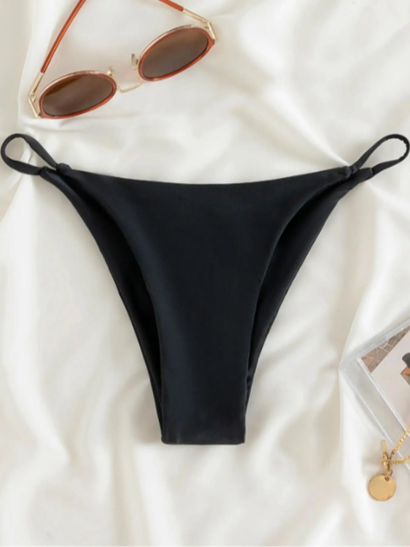 Women's Solid Color Bikini Bottom, Casual Comfy Breathable Swim Bottoms for Beach Holiday Vacation, Ladies Swimwear for All Seasons