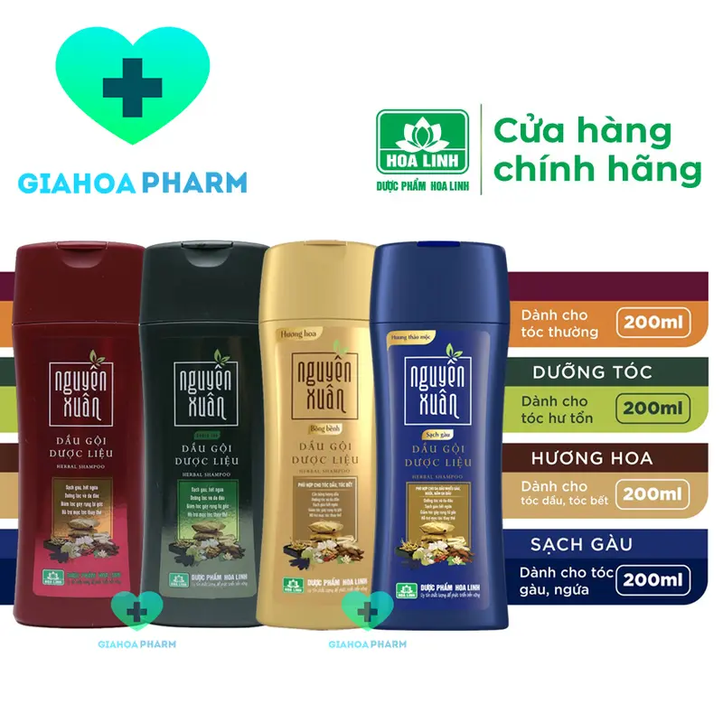 Dầu gội dược liệu Nguyên Xuân - Chai 200ml (Không vòi) - Giúp giảm gàu, ngứa, bết, rụng tóc, dưỡng tóc 1