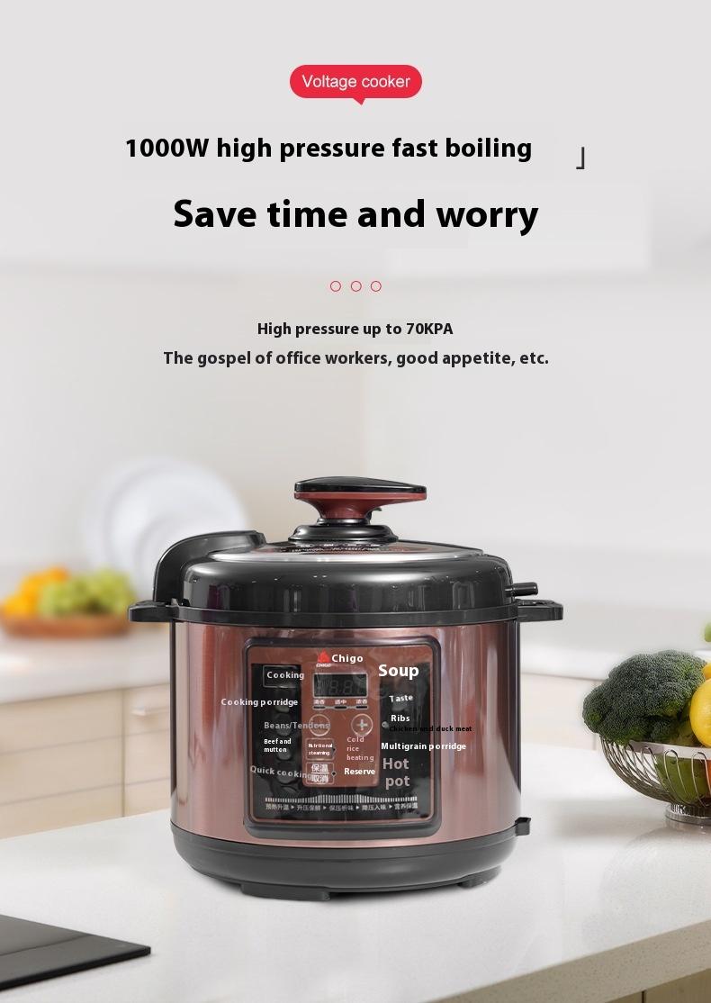 Product Introduction of Chigo Electric Pressure Cooker 5L Multi-Function Large Capacity Pressure Cooker Household Rice Cooker Non-Stick Inner Pot Electric Pressure Cooker 3