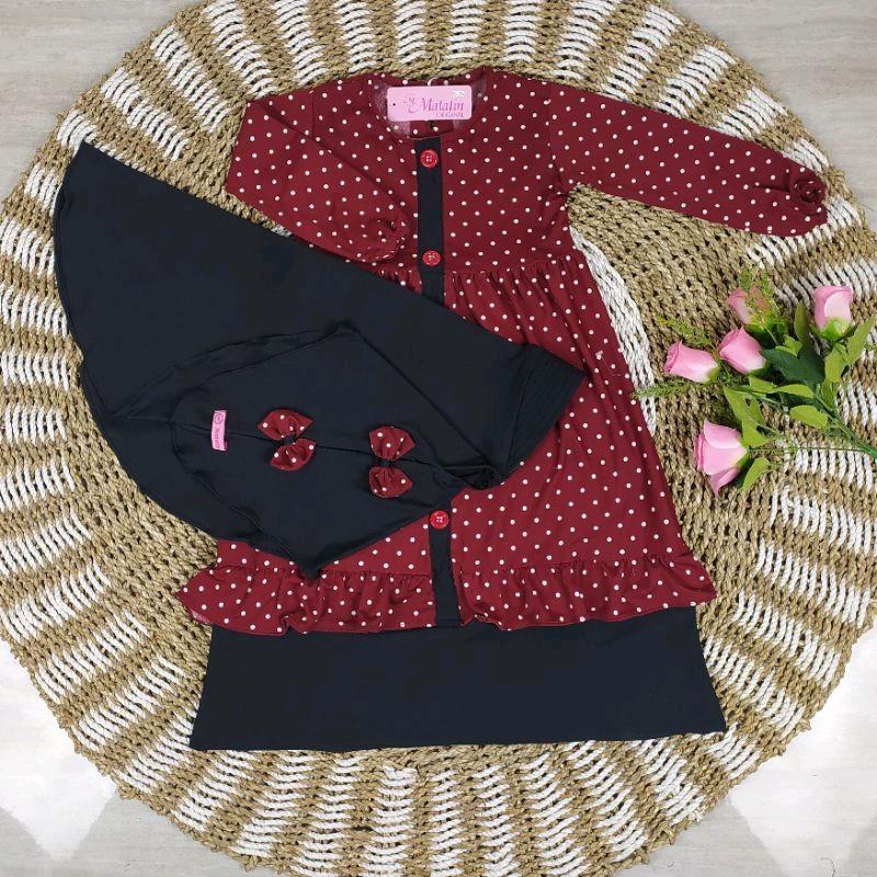 gamis anak perempuan polka gamis syari maxi plan original 2