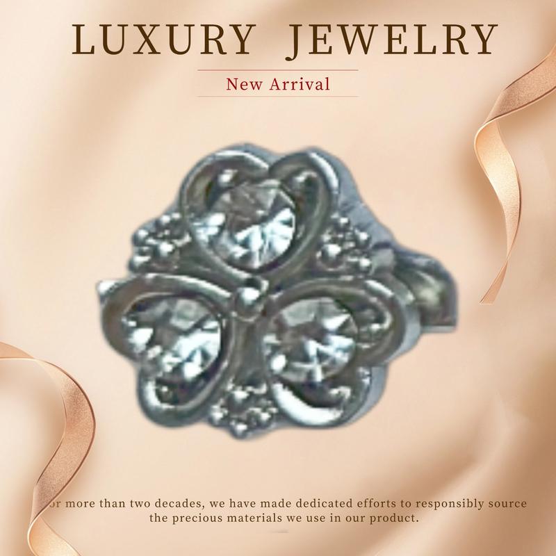 D1859-1-1859-8 Silver Floral Hijab Pin with Clear Rhinestone - TikTok ...