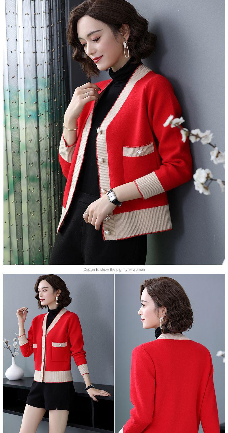 Product Introduction of Áo Khoác Len, Áo Ngắn, Phong Cách Phương Tây Trung Niên Cho Mẹ, Áo Len Dài Tay, Áo Cardigan Nữ, Áo Khoác Nhỏ, Mùa Xuân Và Mùa Thu, Năm 2024 5