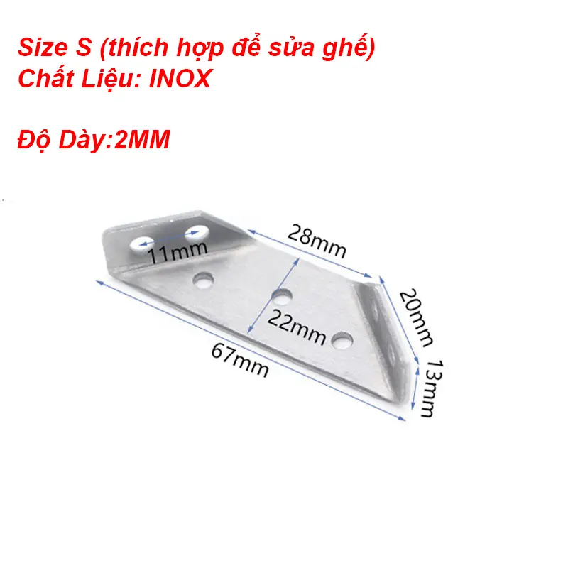 [Combo 2 Cái -4 Cái Tùy Chọn] Ke Góc Inox Bass Ke Góc Vuông Độ Dày 2MM Liên Kết Góc 3 Mặt- Loại Dày