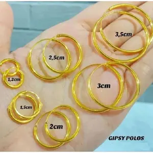 Anting Gipsy Polos Model Kekinian Titanium Anti Karat Dan Anti Luntur Aksesoris Fashion Perhiasan Wanita Elegan