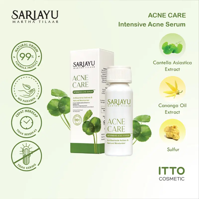 SARIAYU Intensive Acne Care Serum 12ml Acid Berjerawat Niacinamide  Berminyak  Perawatan  Wajah 1