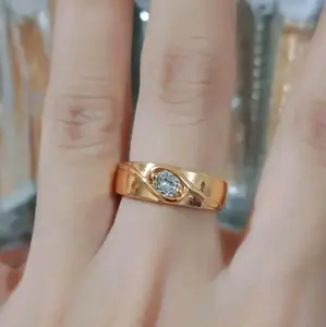 Cincin wanita mata satu lapis emas 24k anti karat perempuan