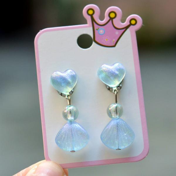 Product Introduction of Ear Clip No Pierced Student Cute Shell Jelly Love Decorative Earrings Little Girl Girl Ear Rings 14