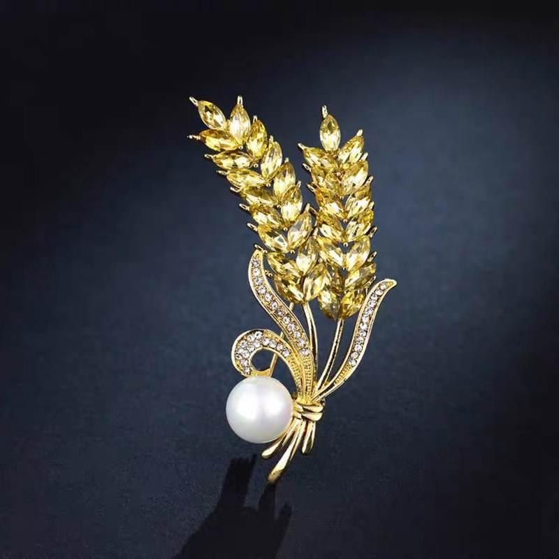 Trâm Cài Áo Nam, Thiết Kế Lúa Mì Vàng, Giá Cả Phải Chăng, Sang Trọng, Áo Khoác Phù Hợp Cao Cấp, Phụ Kiện Hoa Cài Áo Kim Cương Giả, Ghim Cài Nơ, Thích Hợp Cho Nữ 1