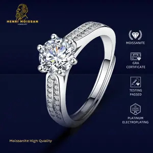 [PROMO] OS5-MR06 Cincin Wanita Moissanite 2 Carat Henri Moissan Star Permata 5 Layer Platinum Garansi 1 Tahun Berkualitas Tinggi High Quality Anti Luntur Karat Berubah Warna Aksesoris Perhiasan Cincin Nikah Permata VVS1 Elegan Free Box