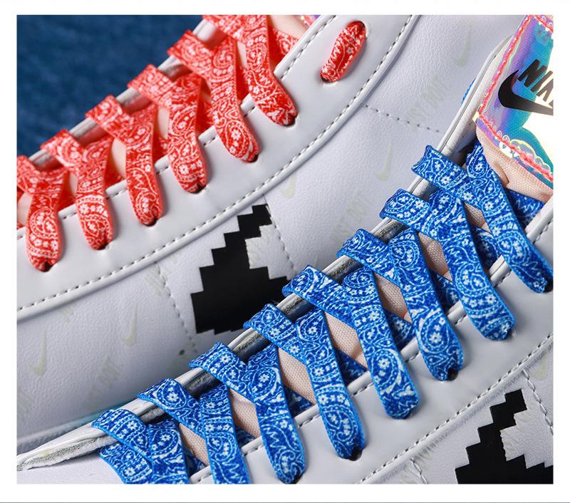 Product Introduction of Compatible AJ1 Air Force One Colorful Trendy Shoelaces for Men and Women Flat AJ4 Creative AF1 Shoelaces Paisley Shoelaces 21