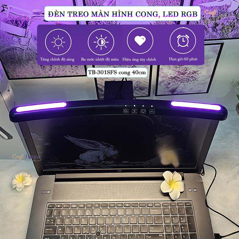Đèn Treo Màn Hình Cong Kẹp Gắn Màn Hình PC Có Đèn LED RGB Điểu Chỉnh Độ Sáng 40cm TB-301SFS