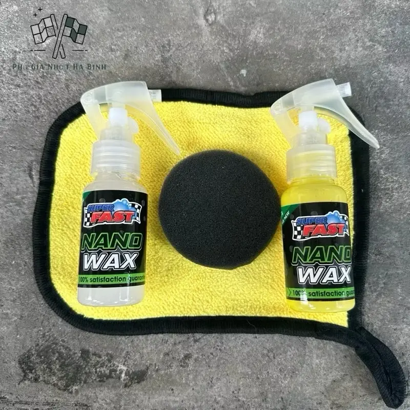 ￼Nano Wax SUPER FAST Dưỡng Nhám Và Bóng Dàn Áo Xe Máy Tặng Khăn Và Mút