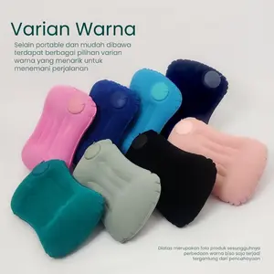 Fxstore - Travel Pillow Bantal Angin Pompa Otomatis Traveling Inflatable Pillow Rectangle Shaped COD