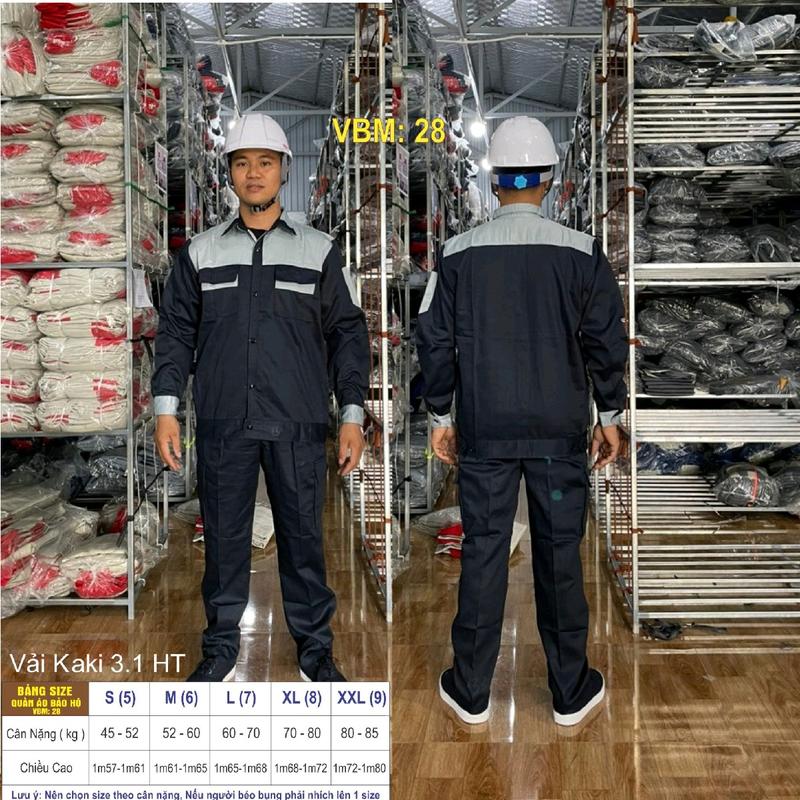 Bộ quần áo bhlđ sp 28 đầy đủ size cho nam và nữ 0