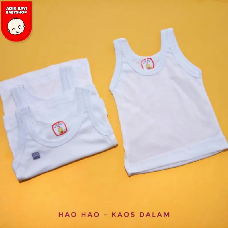 Kaos dalam Hen Hao Putih Singlet Bayi 3 Pcs 0