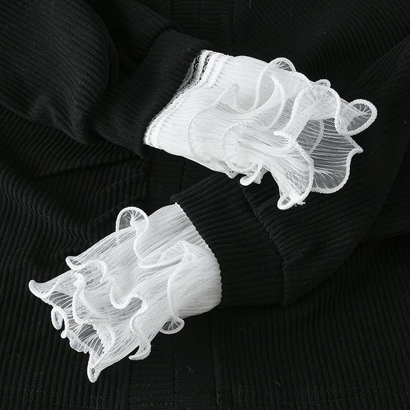 Product Introduction of 1Pairs Triple Layer Mesh Nail Art Tulle Photo Glove Manicure Photography Props Nail Tips Display Sleeve Fake Pleated Cuff Polish Daily 19