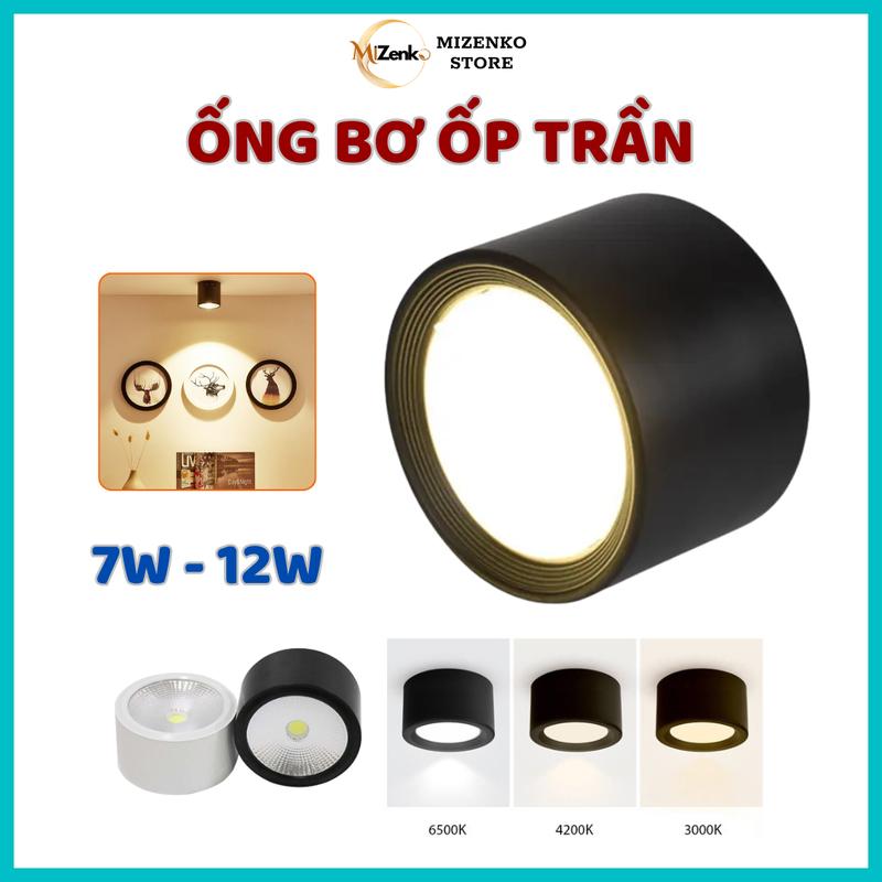 Đèn Led Ốp Nổi Ống Bơ MIZENKO BT121 Công Suất 7w/12w - 3 Màu, Trang Trí Phòng Khách, Phòng Ngủ