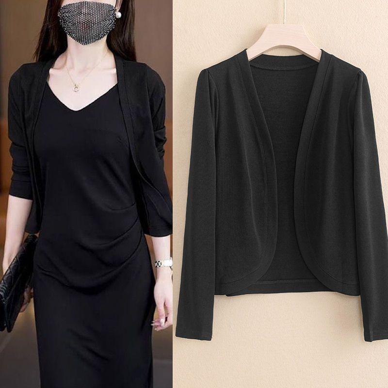 Áo Khoác Mùa Xuân, Áo Choàng Chống Nắng Lụa Lạnh Mỏng, Màu Trơn Dáng Rộng Vừa Vặn, Áo Cardigan Áo Len Ngắn, Hợp Xu hướng, Mùa Hè 2025 Jacket Nữ 6