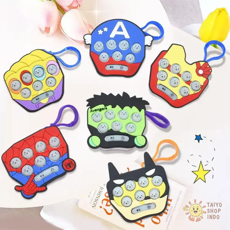 TAIYO Quick Push Game Pop It Elektronik Mini Karakter Gantungan LED Elektrik Stress Release Fidget 7