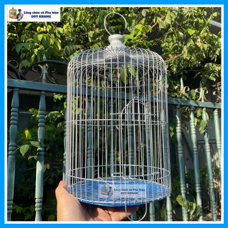 Lồng tròn cho chim hút mật khuyên ốc mít,... kích thước 20cm x 35cm lồng sắt sơn xám siêu bền - lồng chim Duy Khang