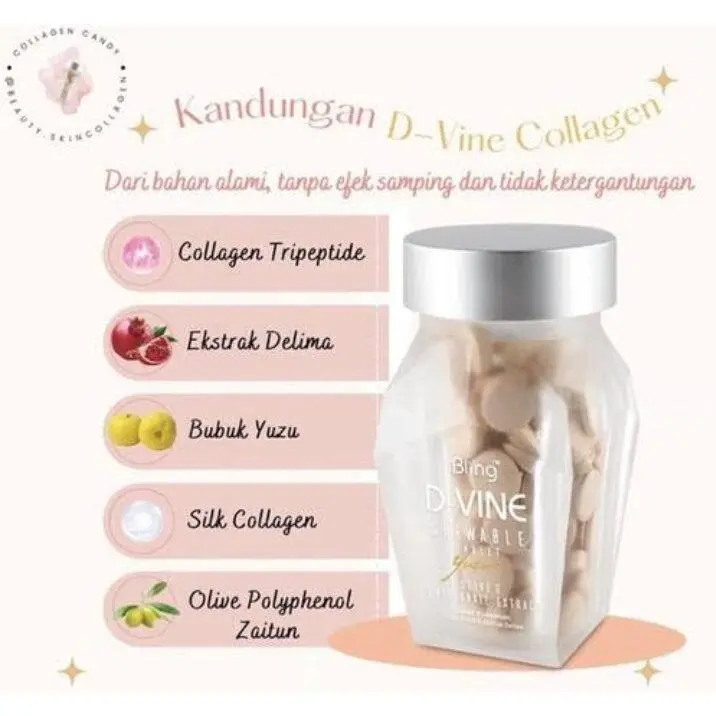 D Vine Collagen Isi 20 Permen Collagen Pemutih Kulit Original Korea 1