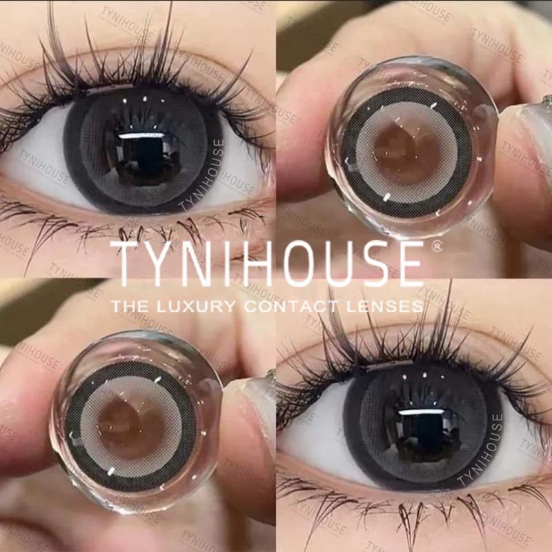 [TỔNG HỢP] Kính Áp Tròng Lens Mắt XÁM-NÂU Douyin GIÃN TRÒNG Không Độ | Giá 1 CẶP Kèm Khay