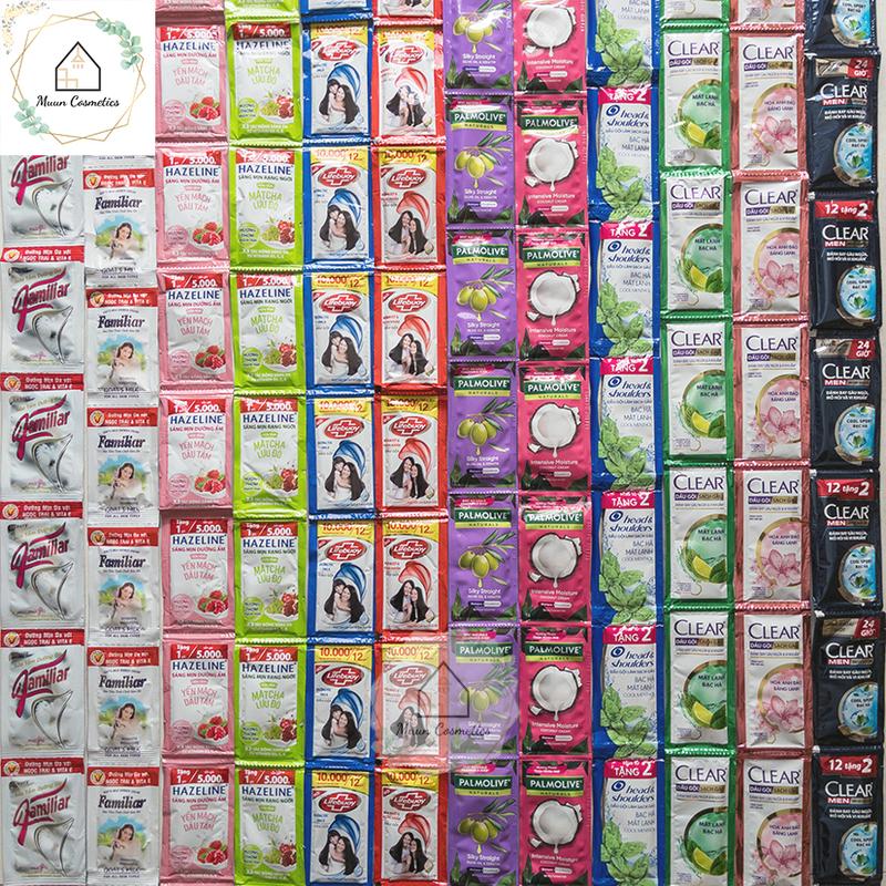 Dây Dầu Gội Clear, Lifebuoy, Palmolive, Sữa Tắm Hazeline, Familiar
