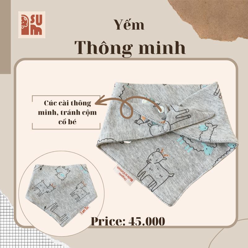Yếm Tam Giác Vải Cotton  Mềm Mịn Cho Bé Thiết kế Thông Minh 5