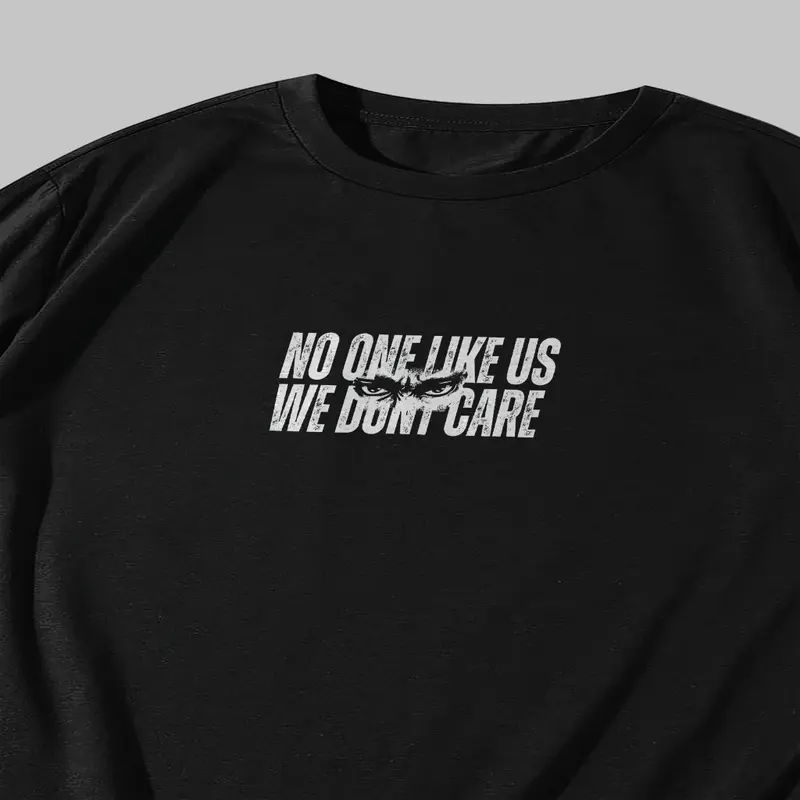 T-Shirt Kaos "NO ONE LIKE US" Available Colour Black size S - XXL Unisex Casual Hitam Kerah Lembut Nyaman Oblong Pendek Pria 3