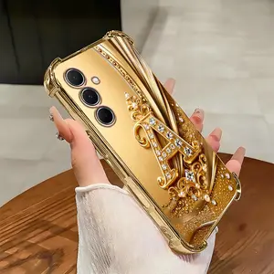 Cocok untuk casing ponsel Galaxy A55 Casing ponsel tahan benturan empat sudut dengan ukiran huruf yang indah.-SJFS