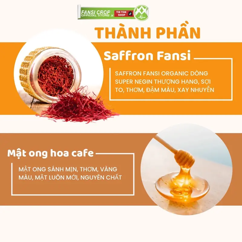 Saffron ngâm mật ong Fansi nguyên chất chính hãng thượng hạng, lọ 100ml 2