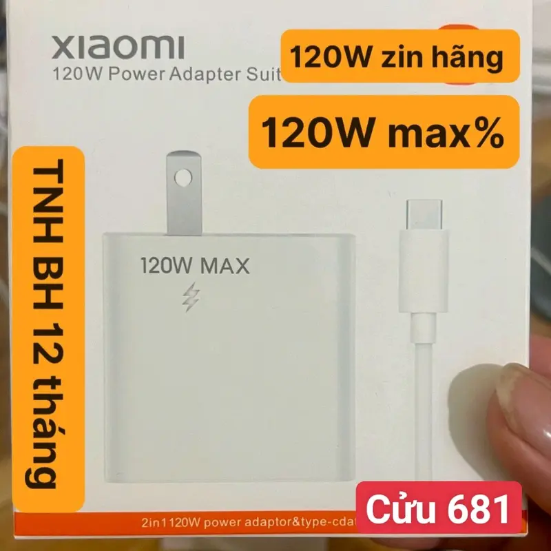 bộ sạc nhanh 120W hiện max% cho máy Xiaomi chân type C bảo hành 12 tháng Phụ Kiện 0