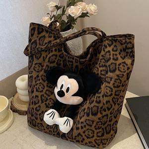 Beg Berkapasiti Besar, untuk Wanita, Ketibaan Baru, Popular, Cetakan Leopard, Beg Bahu, Sesuai untuk Musim Luruh dan Musim Sejuk, Beg Tote Ulang-alik Kasual Bags Totebag