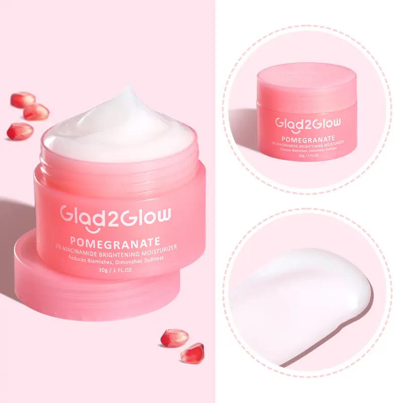 GLAD2GLOW Pomegranate 5% Niacinamide Brightening Moisturizer | 30g Pelembab Wajah 0
