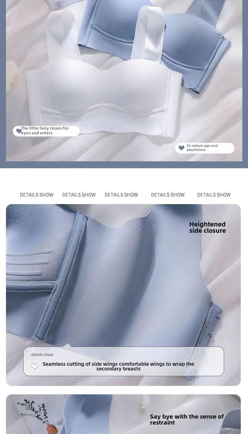 Product Introduction of Buy 1 Take 1 Seamless Comfort Glossy Small Chest Push up Big Anti-Exposure Tube Top Underwired Bra Side Drawing Thin Underwear Womenswear Women Lady Basic Minimalist 13
