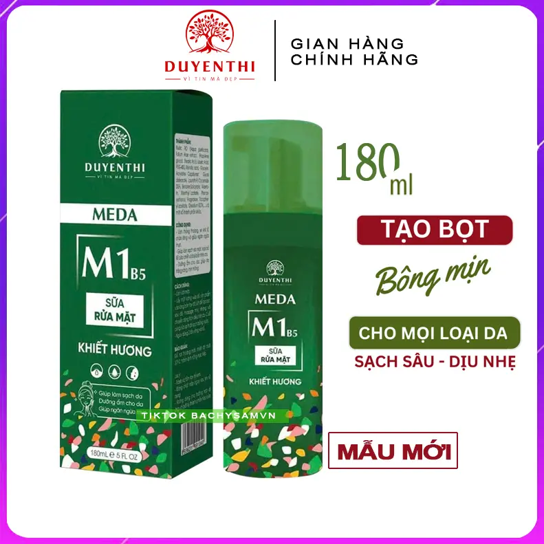 Sữa Rửa Mặt M1B5 Duyên Thị Mẫu Mới 180ML - SRM Tạo Bọt M1 B5 Sạch Sâu Cho Mọi Loại Da